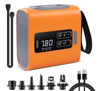 Gonfleur Paddle Electrique 22PSI Pompe Sup Portable Rechargeable pour Kayak Stand Up Paddles Matelas (Orange/Gris)