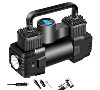 Gonfleur Pneu Auto - Compresseur Électrique Portatif, Voiture Moto Vélo Sport Loisirs | Pompe Haute Pression avec Affichage Digital, Lampe LED Intégrée, Appareil Entretien Véhicule Compatible