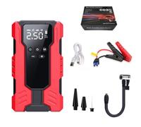 Gonfleur Pneus Portable Compresseur Air avec Contrôle Numérique Pression & Lampe LED Urgence Mini Pompe Électrique pour Voiture Vélo Moto Équipement Sportif(J34/Standard)