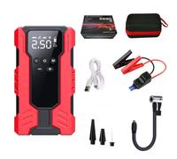 Gonfleur Pneus Portable Compresseur Air avec Contrôle Numérique Pression & Lampe LED Urgence Mini Pompe Électrique pour Voiture Vélo Moto Équipement Sportif(J34/Clip Intelligent/Sac)