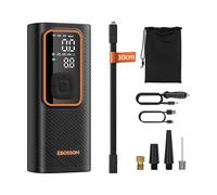 Gonfleur Pneus Voiture Mini,Compresseur À Air Portatif 150PSI,Pompe À Air Velo Électrique,Batterie 6000 mAh, Gonfleur Pneu Sans Fil,Avec Fonction de PowerBank,Lumière LED (Orange, I7)