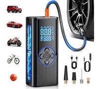 Gonfleur Pneus Voiture Sans Fil 8000mAh, 150PSI Compresseur à Air Portatif, Gonfleur Electrique pour Double Alimentation avec Affichage Numérique &Lampe LED,Arrêt Automatique pour Auto,Moto,Vélo,Balle