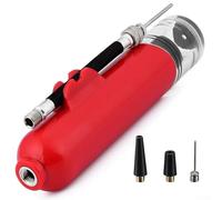 Gonfleur portable portable avec mécanisme à double action pour basket-ball, football, volley-ball (rouge)