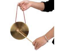 Gong A Mano In Rame - Gong Da 10 Cm Per Meditazione, Strumento A Percussione Con Maglio In Legno E Corda Rossa | Accessorio Sonoro Per Yoga, Celebrazione, Ufficio Casa E Ambiente Relax