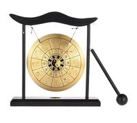 Gong à vent, 12 cm, mini gong de bureau de table, carillon à vent, instruments de percussion avec maillet et support, ornements en laiton, pour décoration d'intérieur, cadeau de pendaison de