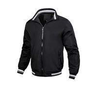 GONGGUJ Blouson D'Été Pour Homme, Vestes De Baseball Fines Et Respirantes, Manches Longues, Veste De Motard Ample Avec Poche, Confortable, Veste De Sport Décontractée En Plein Air, Haut Noir S