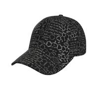 Gongjuy Abstrait Science Chimie Illustration 3D Mode Incurvé Eaves Réglable Extérieur Crème Solaire Vacances Joker Sports Casquette de Baseball Européenne, Noir , Taille unique