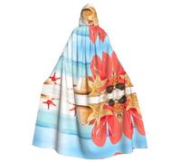 Gongjuy Cape à capuche pour adulte Motif étoile de mer et plage de sable