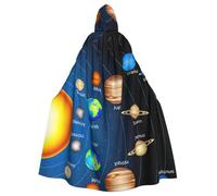 Gongjuy Cape d'horreur à capuche pour adulte Motif système solaire