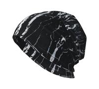 Gongjuy Chapeaux d'hiver classiques en marbre noir et blanc pour homme, femme sans avant-toit, doublure chaude rembourrée, cadeaux pour parents, amis., Noir , Taille unique