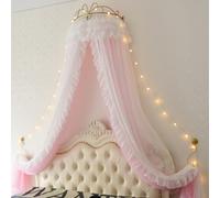 GongZhuMeng Cantonnière de lit princesse pour filles - Couronne rose - Décoration murale au-dessus du lit