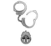 Gonher 324/0 Menottes et insignes pour le costume de policier - argent