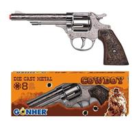 Gonher Diecast Metal 8 Ring Shot Cowboy Gun Boxed