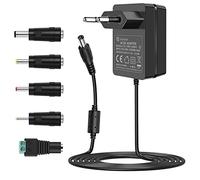Gonine 9V 1,5A AC/DC Adaptateur d'alimentation Positif Central 5,5 mm x 2,1 mm avec 5 Embouts sélectionnables pour Arduino UNO R3, routeur, Balance de Cuisine, vélo Schwinn, vélo elliptique, etc.