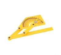 Goniomètre en plastique pour le travail du bois, outil de mesure avec double graduation de 0 à 180 degrés, couleur jaune, matériau ABS pour ingénieurs et modélistes, dispositif de disposition précise