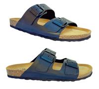 GONKOS®, Sandales en Cuir avec Boucles, Cuir Véritable, Liège Naturel, Boucles Réglables au Pied, Sandales Homme/Femme, Sandales de Qualité Fabriquées en Espagne, Couleur Noir Taille 40