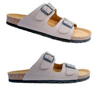 GONKOS®, Sandales en Cuir avec Boucles, Cuir Véritable, Liège Naturel, Boucles Réglables au Pied, Sandales Homme/Femme, Sandales de Qualité Fabriquées en Espagne, Couleur Pierre Taille 41