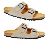 GONKOS®, Sandales Homme Femme Cuir Véritable, Liège Naturel, Mules Femme Homme Cuir, Mules et Sabots de Qualité Fabriquées en Espagne, Couleur Suéde Pierre Taille 40