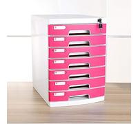 GONMDOPY Classeur Mobile - Étagère À Dossiers, Boîte de Rangement Pour Documents, Classeur À Tiroirs Avec Serrure, 7Ux, Capacité/C