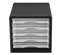 GONMDOPY Classeur Mobile - Étagère À Dossiers, Classeur de Bureau À 5Ux Avec Tiroirs, Armoire de Rangement Pour Documents A4, Boîte de Rangement Pour Fournitures, Meuble D'Archivage/Black