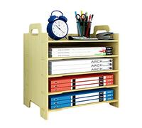 GONMDOPY Classeur Mobile - Étagère À Dossiers, Porte-Dossiers, Étagère Simple de Table, Boîte de Rangement Pour Dossiers A4 À Plusieursux, En Bois, Étagère de Rangement Superposable, Étagère de Rangem