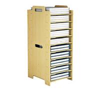 GONMDOPY Classeur Mobile - Étagère À Dossiers, Porte-Dossiers, Étagère Simple de Table, Boîte de Rangement Pour Dossiers A4 À Plusieursux, En Bois, Étagère de Rangement Superposable, Étagère de Rangem