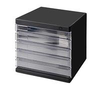 GONMDOPY Classeur Mobile - Porte-Documents, Commode de Bureau, Boîte de Rangement Transparente A4 Pour Dossiers Suspendus, Armoire de Finition, Capacité de Rangement/Black/5 Layer