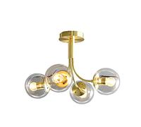 GONMDOPY Lustre Sputnik de Style Industriel Moderne, Plafonnier, Lustre Créatif À Bulles de Verre, Suspensionque E27 À Branches En Verre Réglables, Soufflé À La Main, Pour Cuisine Ou Couloir/Transpare