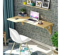 GONMDOPY Table Murale Pliante, Bureau D'Étude Pliable, Table Murale En L, Bureau D'Angle Pour Ordinateur À Domicile, Grand Espace de Rangement/A/80X60Cm/32X24In