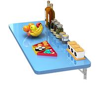 GONMDOPY Table Murale Pliante, Établi Pliable Pour Chambre, Salon, Cuisine Ou Bureau/Blue/80X40Cm/31.4X15.7In