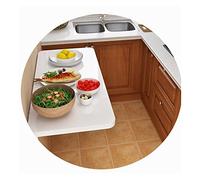 GONMDOPY Table Murale Rabattable, Table D'Appoint Suspendue Pliante, Épaisseur 1,8 Cm, Idéale Pour Les Petits Espaces : Cuisine, Bureau, Salle Den, Balcon./White/90X50Cm/35.43X19.69In