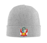 GONMFKM Bonnet Tricoté Unisexe Confortable, Doux Et Chaud, Idéal pour l'hiver Et Le Quotidien Ce Bonnet À Revers Est Orné du Drapeau Péruvien Et Constitue Un Cadeau Parfait pour Homme, Lui Ou Papa
