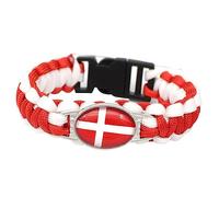 GONMFKM Bracelet De Drapeau Du Danemark À La Mode Bracelet De Drapeau National À La Mode Avec Tour De Conception Pour Femmes Et Hommes, Tresse Colorée À La Main Tissée Avec Le Drapeau Du Danemark,