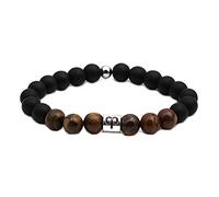 GONMFKM Bracelet De Perles En Pierre D'Oeil De Tigre Naturel 12 Constellations Bracelets Du Zodiaque Horoscope Pour Femmes Et Hommes, Bracelet D'Amitié Pour Couple, Cadeaux, Bélier, Réglable