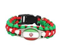 GONMFKM Bracelet Tressé Avec Drapeau De L'Iran À La Mode Tresse Colorée Faite À La Main Bracelet Tissé Avec Drapeau National Souvenir Nouveauté Bijoux Tressés Faits À La Main Pour Hommes Et