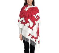 GONMFKM Châles Et Étoles En Pashmina Imprimés Du Drapeau Du Pays De Galles (Cymru) - Motifs Ethniques Animaux - Couverture D'Hiver À Franges Écharpes Et Étoles Grandes À Franges