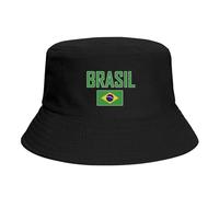 GONMFKM Chapeau De Seau De Drapeau National du Brésil De Mode - Chapeau De Pêcheur De Drapeau du Brésil pour Hommes Et Femmes Garçons Filles Étudiants Chapeaux Bob Pliables Drapeau De Nouveauté Casq