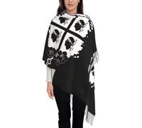 GONMFKM Écharpe D'Hiver Avec Drapeau Et Carte Nationale De La Sicile - Long Châle Imprimé De Symboles Ethniques Étole Chaude À Pompons Couverture Douillette Écharpe Oversize