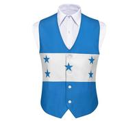 GONMFKM Gilet Pour Homme Idéal Pour Les Cérémonies Les Mariages Et Les Occasions Formelles Gilet De Smoking Imprimé Drapeau Du Honduras Coupe Classique Col En V Coupe Ajustée Taille M