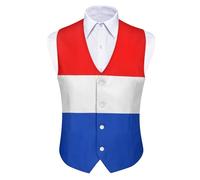 GONMFKM Gilet Pour Homme Idéal Pour Les Cérémonies Les Mariages Et Les Occasions Formelles Imprimé Drapeau Des Pays-Bas Gilet De Smoking Coupe Classique Col En V Coupe Ajustée Taille 3Xl