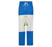 GONMFKM Pantalon De Pyjama Fantaisie En Flanelle Pour Homme Et Femme Imprimé Drapeau Du Nicaragua Grande Taille Coupe Large Pour Couple Unisexe Taille 3Xl