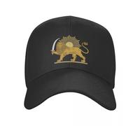GONMFKM Personnalité Drapeau National Casquette De Baseball - Emblème De L'Iran Lion Et Soleil Drapeau De L'Iran Casquette De Baseball Soleil Respirant Réglable Chapeau De Soleil D'Été Casquette De