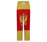 GONMFKM Pyjama En Flanelle Pour Homme Et Femme Doux Avec Poches Imprimé Drapeau Du Monténégro Pantalon De Nuit Pour Couple Tailles S À 5Xl Et 2Xl