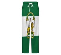 GONMFKM Pyjama Fantaisie En Flanelle Pour Femme Pantelon De Détente Doux Pour Homme Imprimé Drapeau D'Andalousie Grande Taille Pour Couple Taille 2Xl