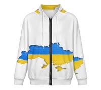 GONMFKM Sweat À Capuche Classique Et Unique pour Homme Imprimé Drapeau De L'Ukraine Fermeture Éclair Complète Décontracté avec Cordon De Serrage Et Poche Taille XL