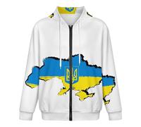 GONMFKM Sweat À Capuche Homme | Imprimé Drapeau Ukrainien Classique | Haut À Capuche Zippé Confortable | Veste À Manches Longues avec Poignets Côtelés | Idéal pour Le Week-End Taille XL