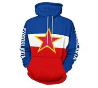 GONMFKM Sweat À Capuche Unisexe avec Drapeau De La Yougoslavie 3D Hip Hop Tops, Sweat-Shirt À Capuche Décontracté, Streetwear Décontracté Imprimé Étoile pour L'Automne Et l'hiver, Pull D'Extérieur L