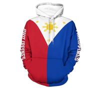GONMFKM Sweat À Capuche Unisexe avec Imprimé Drapeau des Philippines, Surdimensionné, pour Homme Et Femme, Style Rugby, Hip-Hop, Streetwear, en Polyester, Harajuku, avec Poche pour Entraînement, M