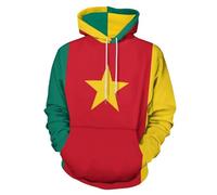 GONMFKM Sweat À Capuche Unisexe pour Homme Et Femme, Imprimé Drapeau du Cameroun en 3D, avec Poche, Manches Longues, Pull À Capuche, Couple, Sweat-Shirts avec Capuche, Pull avec Imprimé, Veste