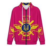 GONMFKM Sweat À Capuche Zippé Classique Et Humoristique avec Imprimé Drapeau Ukrainien pour Hommes Et Femmes Veste Zippée Sweat-Shirts avec Poches Taille M